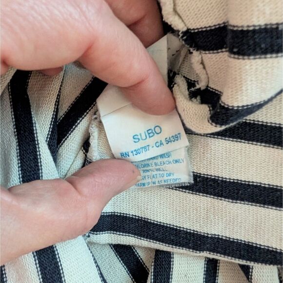 Saint James Meridien Breton Striped Long Sleeve Shirt White Black S (US 34) - Picture 6 of 8